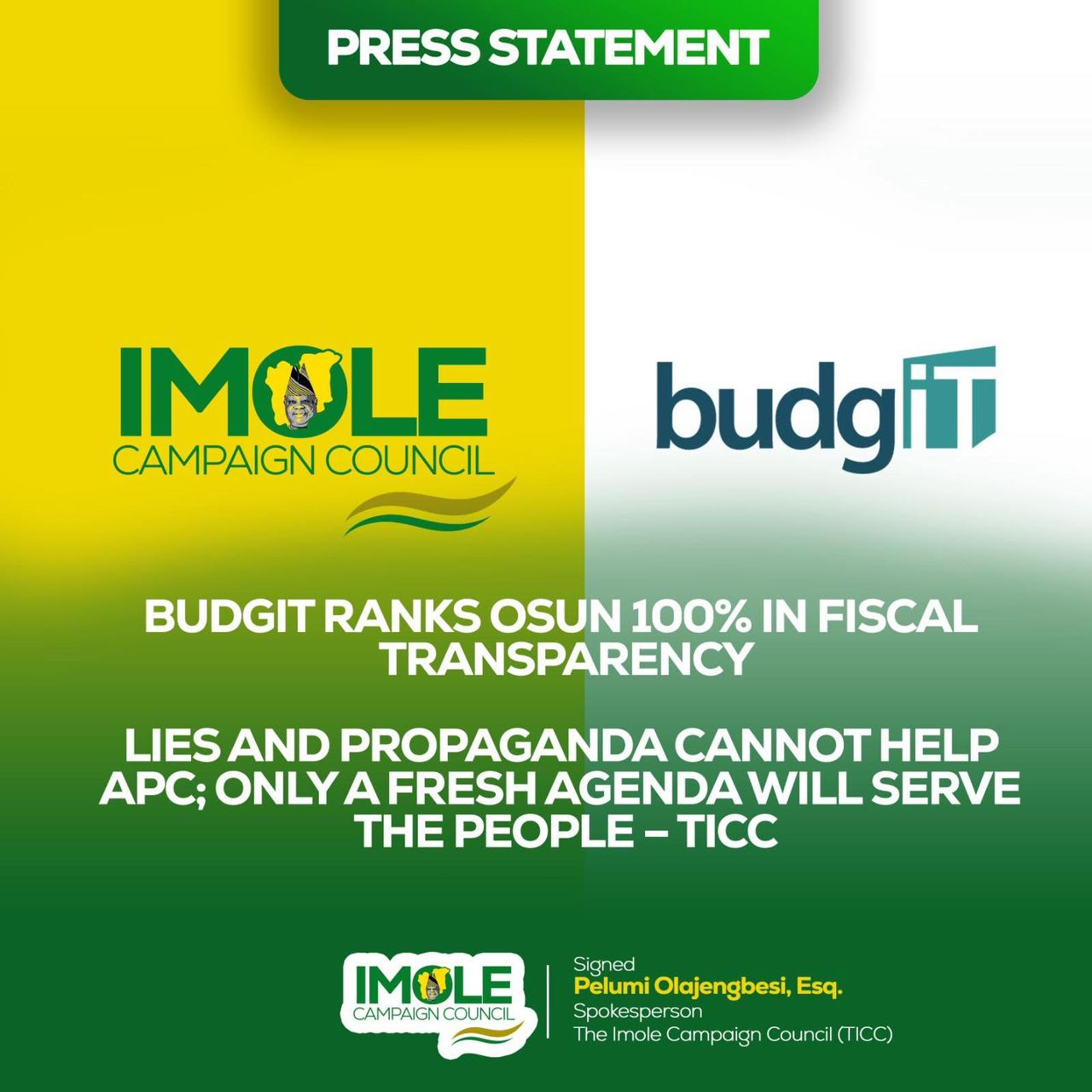 Budgit Ranks Osun 100% in Fiscal Transparency